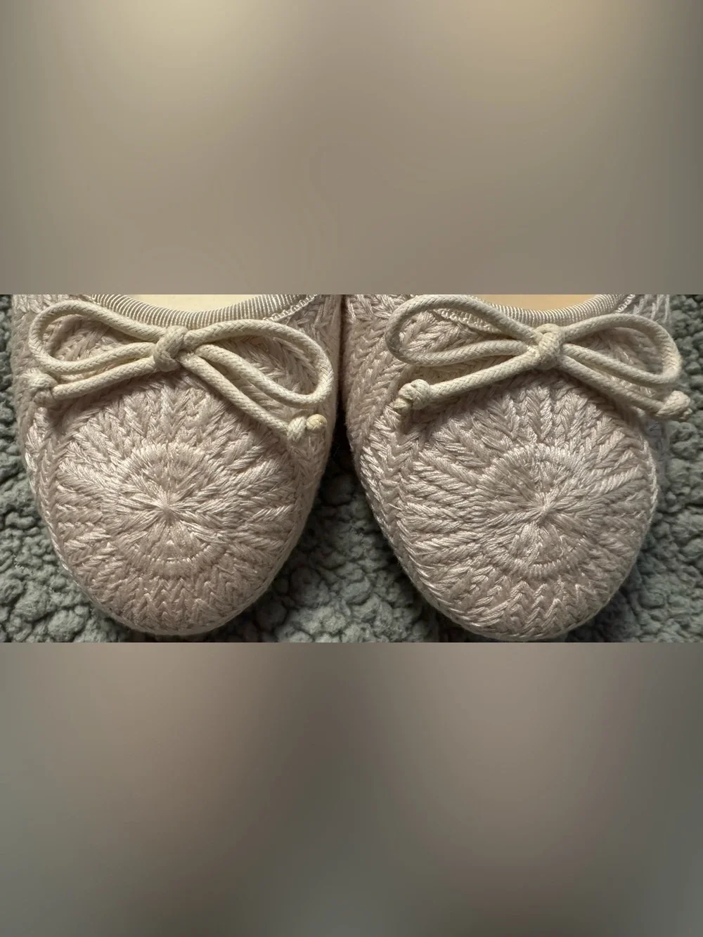 No Boundaries Ballet Flats in Cream Ivory Size 7 w Memory Foam Embroidered Boho